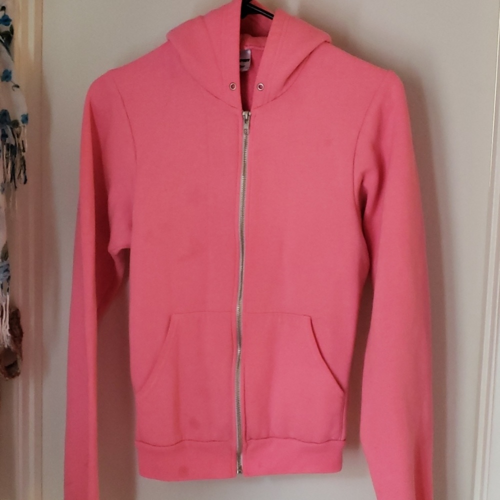 American apparel neon pink hoodie